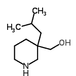 结构式 CAS# 915922-54-2, (3-异丁基-3-哌啶基)甲醇