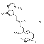 CAS#: 92664-80-7， 6-Amino-9-methyl-7-[(2E)-3-methyl-5-(5,5,8a-trimethyl-2-methylenedecahydro-1-naphthalenyl)-2-penten-1-yl]-7H-purin-9-ium chloride