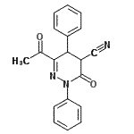 CAS#: 932028-72-3， 6-Acetyl-3-oxo-2,5-diphenyl-2,3,4,5-tetrahydro-4-pyridazinecarbonitrile