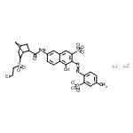 CAS 登录号：93803-33-9， 二钠7-[({6-[(2-氯乙基)磺酰基]双环[2.2.1]庚-2-基}羰基)氨基]-4-羟基-3-[(4-甲基-2-磺酸苯基)偶氮]-2-萘磺酸酯