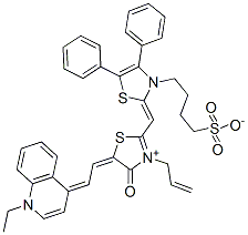 CAS#: 93857-85-3， 3-Allyl-2-[[4,5-Diphenyl-3-(4-Sulphonatobutyl)Thiazol-2(3H)-Ylidene]Methyl]-5-[(1-Ethylquinolin-4(1H)-Ylidene)Ethylidene]-4-Oxothiazolium