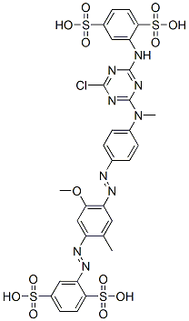 CAS 登录号：93924-01-7， 2-[[4-[[4-[[4-氯-6-[(2,5-二磺基苯基)氨基]-1,3,5-三嗪-2-基]甲基氨基]苯基]偶氮]-5-甲氧基-2-甲基苯基]偶氮]苯-1,4-二磺酸
