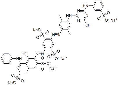 CAS#: 93983-23-4， Pentasodium 3-[[4-[[4-[[4-Chloro-6-[(3-Sulphonatophenyl)Amino]-1,3,5-Triazin-2-Yl]Amino]-2,5-Dimethylphenyl]Azo]-2,5-Disulphonatophenyl]Azo]-4-Hydroxy-5-(Phenylamino)Naphthalene-2,7-Disulphonate