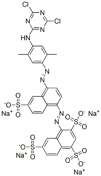 CAS 登录号：94135-84-9， 4-[[4-[[4-[(4,6-二氯-1,3,5-三嗪-2-基)氨基]-2,5-二甲基苯基]偶氮]-6-磺酸基-1-萘基]偶氮]萘-1,3,6-三磺酸四钠