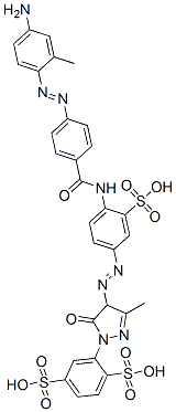 CAS#: 94200-34-7， 2-[4-[[4-[[4-[(4-Amino-o-Tolyl)Azo]Benzoyl]Amino]-3-Sulphophenyl]Azo]-4,5-Dihydro-3-Methyl-5-Oxo-1H-Pyrazol-1-Yl]Benzene-1,4-Disulphonic Acid