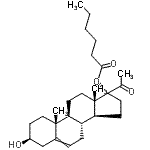 CAS 登录号：94201-44-2， [(3S,8R,9S,10R,13S,14S,17R)-17-乙酰基-3-羟基-10,13-二甲基-1,2,3,4,7,8,9,11,12,14,15,16-十二氢环戊烯并[a]菲-17-基]己酸酯