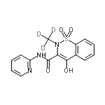 结构式 CAS# 942047-64-5, 4-羟基-2-(<sup>2</sup>H<sub>3</sub>)甲基-N-(2-吡啶基)-2H-1,2-苯并噻嗪-3-甲酰胺1,1-二氧化物