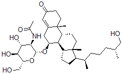 CAS#: 94426-00-3， (25R)-7alpha-[[2-(Acetylamino)-2-Deoxy-beta-D-Glucopyranosyl]Oxy]-26-Hydroxycholest-4-En-3-One