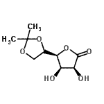 结构式 CAS# 94697-68-4, (3S,4R,5S)-5-[(4S)-2,2-二甲基-1,3-二氧戊环-4-基]-3,4-二羟基二氢-2(3H)-呋喃酮