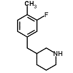 CAS 登录号：955288-06-9， 3-(3-氟-4-甲基苄基)哌啶