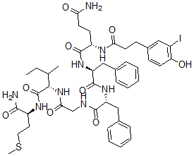 CAS#: 97207-37-9， N(alpha)-(3-Iododesaminotyrosyl)-Substance P (6-11)