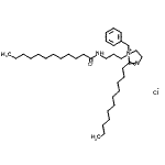 CAS 登录号：97337-79-6， N-[3-(1-苄基-2-十一烷基-4,5-二氢咪唑-1-鎓-1-基)丙基]十二碳酰胺氯化物