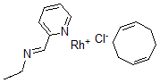 CAS#: 98716-30-4， ((1,2,5,6-Eta)-1,5-cyclooctadiene)(N-(2-pyridinylmethylene)ethanamine-N,N')-Rhodium(1+) chloride