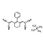 CAS 登录号：98826-75-6， N,N,N-三甲基-甲铵盐与[[3-(2,2-二氰基乙烯基)-2-苯基-2-环己烯-1-亚基]甲基]丙二腈(1:1)