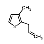 结构式 CAS# 99727-96-5, 2-烯丙基-3-甲基噻吩