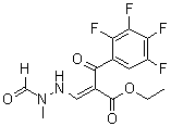 2,3,4,5-Tetrafluoro-alpha-[(2-formyl-2-methylhydrazino)methylene]-beta-oxobenzenepropanoic acid ethyl ester molecular structure (CAS 100276-64-0)
