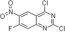 structure of CAS# 1007308-75-9, 2,4-Dichloro-7-fluoro-6-nitroquinazoline