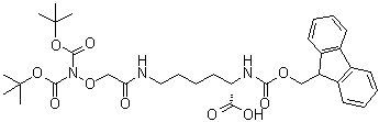 (11S)-11-Carboxy-2-[(1,1-dimethylethoxy)carbonyl]-5-oxo-3-oxa-2,6,12-triazatridecanedioic acid 1-(1,1-dimethylethyl) 13-(9H-fluoren-9-ylmethyl) ester molecular structure (CAS 1008512-23-9)