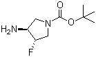 (3S,4S)-3-Amino-4-fluoro-1-pyrrolidinecarboxylic acid tert-butyl ester molecular structure (CAS 1009075-43-7)