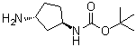 ((1R,3R)-3-氨基-环戊基)氨基甲酸叔丁酯分子结构 (CAS 1009075-44-8)