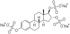 Estriol trisulfate trisodium salt molecular structure (CAS 100940-55-4)