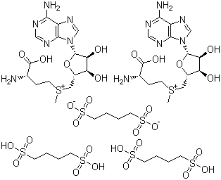 Ademetionine 1,4-butanedisulfonate molecular structure (CAS 101020-79-5)
