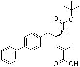 structure of CAS# 1012341-48-8, (2E,4R)-5-[1,1'-Biphenyl]-4-yl-4-[[(1,1-dimethylethoxy)carbonyl]amino]-2-methyl-2-pentenoic acid