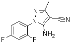 结构式 CAS# 1020057-92-4, 5-氨基-1-(2,4-二氟苯基)-3-甲基-1H-吡唑-4-甲腈