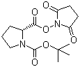 Boc-D-proline N-hydroxysuccinimide ester molecular structure (CAS 102185-34-2)