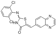 5Z)-2-[(2,6-Dichlorophenyl)amino]-5-(6-quinoxalinylmethylene)-4(5H)-thiazolone molecular structure (CAS 1025821-33-3)