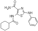 5-[(Cyclohexylcarbonyl)amino]-2-(phenylamino)-4-thiazolecarboxamide molecular structure (CAS 1031602-63-7)