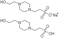4-(2-Hydroxyethyl)piperazine-1-ethanesulfonic acid hemisodium salt molecular structure (CAS 103404-87-1)