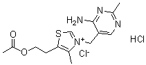 硫胺素乙酸酯盐酸盐分子结构 (CAS 1037-29-2)