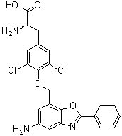 结构式 CAS# 1037592-40-7, O-[(5-氨基-2-苯基-7-苯并恶唑基)甲基]-3,5-二氯-L-酪氨酸