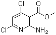 结构式 CAS# 1044872-40-3, 2-氨基-4,6-二氯吡啶-3-羧酸甲酯