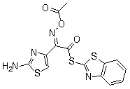 2-Mercaptobenzothiazolyl (Z)-2-(2-amino-4-thiazolyl)-2-acetyloxyiminoacetate molecular structure (CAS 104797-47-9)