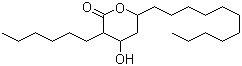 3-Hexyltetrahydro-4-hydroxy-6-undecyl-2H-pyran-2-one molecular structure (CAS 104801-96-9)