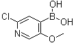 结构式 CAS# 1072945-98-2, (2-氯-5-甲氧基-4-吡啶基)硼酸