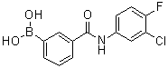 结构式 CAS# 1072946-04-3, [3-[[(3-氯-4-氟苯基)氨基]羰基]苯基]硼酸