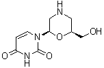结构式 CAS# 109205-43-8, 1-[(2R,6S)-6-(羟基甲基)-2-吗啉基]-2,4(1H,3H)-嘧啶二酮