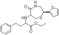 (2S,6R)-6-[[1(s)-Ethoxycarbonyl-3-phenylpropyl]amino]-5-oxo-(2-thienyl)perhydro-1,4-thiazepine molecular structure (CAS 110143-57-2)