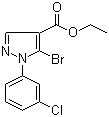 structure of CAS# 110821-39-1, Ethyl 5-bromo-1-(3-chlorophenyl)-1H-pyrazole-4-carboxylate;5-Bromo-1-(3-chlorophenyl)-1H-pyrazole-4-carboxylic acid ethyl ester
