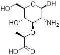 structure of CAS# 1114-41-6, Muramic acid;2-Amino-3-O-(1-carboxyethyl)-2-deoxy-D-glucose