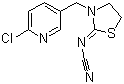 结构式 CAS# 111988-49-9, 噻虫啉; (3-((6-氯-3-吡啶基)甲基)-1,3-噻唑啉-2-亚基)氰胺