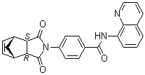 结构式 CAS# 1127442-82-3, rel-4-[(3aR,4S,7R,7aS)-1,3,3a,4,7,7a-六氢-1,3-二氧代-4,7-甲桥-2H-异吲哚-2-基]-N-8-喹啉基苯甲酰胺