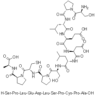 L-Seryl-L-prolyl-L-leucyl-L-alpha-glutamyl-L-alpha-aspartyl-L-leucyl-L-seryl-L-prolyl-L-cysteinyl-L-prolyl-L-alanine molecular structure (CAS 1133962-24-9)