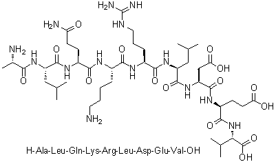 L-Alanyl-L-leucyl-L-glutaminyl-L-lysyl-L-arginyl-L-leucyl-L-alpha-aspartyl-L-alpha-glutamyl-L-valine molecular structure (CAS 1133963-58-2)