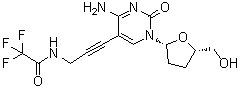 2',3'-Dideoxy-5-[3-[(trifluoroacetyl)amino]-1-propyn-1-yl]cytidine molecular structure (CAS 114748-58-2)