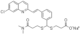 (E)-3-[[[3-[2-(7-Chloro-2-quinolinyl)ethenyl]phenyl][[3-(dimethylamino)-3-oxopropyl]thio]methyl]thio]propanoic acid sodium salt molecular structure (CAS 115103-85-0)