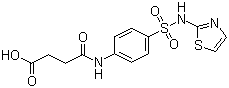 structure of CAS# 116-43-8, Succinylsulfathiazole;2-(N(4)-Succinylsulfanilamido)thiazole; p-2-Thiazolylsulfamoylsuccinanilic acid; 4'-(2-Thiazolylsulfamoyl)succinanilic acid; Colistatin; Cremosuxidine; Kaoxidin; Rolsul